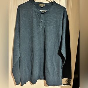 Men's Blue Rough Dress long sleeve button up Shirt